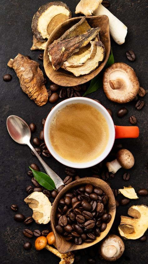 Mushroom coffee Diy Mushroom Coffee, Moon Milk Recipe, Diy Mushroom, Mushroom Benefits, Coffee Alternative, Coffee Games, Mushroom Coffee, Coffee Benefits, Healthy Coffee