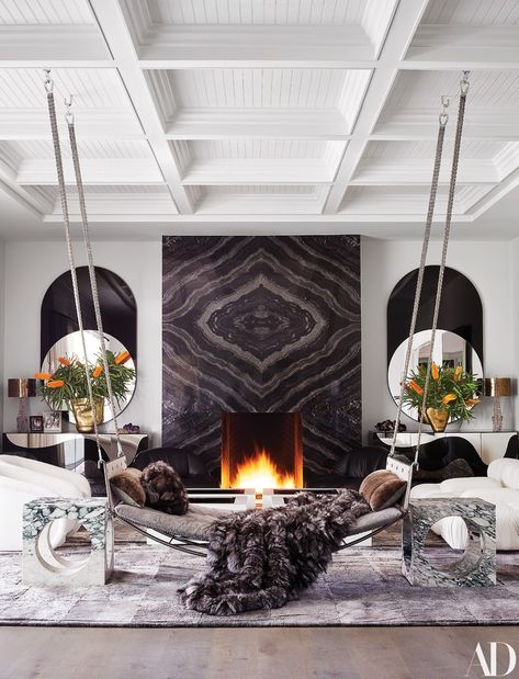 Explore Chez Kylie Jenner, Designed by Martyn Lawrence Bullard - Architectural Digest Martyn Lawrence Bullard Design, Kylie Jenner House, Lucite Furniture, Martyn Lawrence Bullard, Jenner House, Glam Room, Kris Jenner, House On A Hill, A Living Room