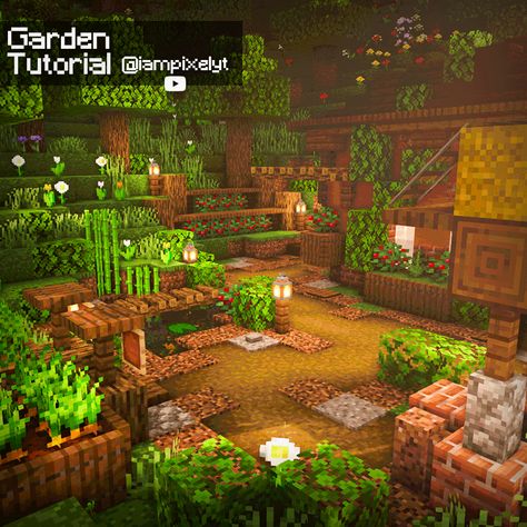 Tutorial on my YT page :) Minecraft Garden, Build A Garden, Minecraft Interior Design, Minecraft House Plans, Minecraft Farm, Build Inspiration, Minecraft Cottage, Minecraft Castle, Minecraft Medieval