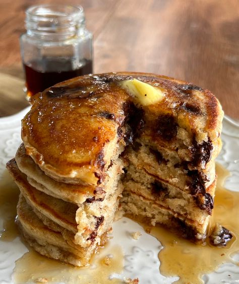 Brown Butter Chocolate Chip Pancakes — Well Made by Kiley Freeze Pancakes, Brown Butter Chocolate Chip, Pancake Mix Recipes, Food Reference, Homemade Buttermilk, Chocolate Chip Pancakes, Pancake Day, Salted Chocolate, Butter Chocolate