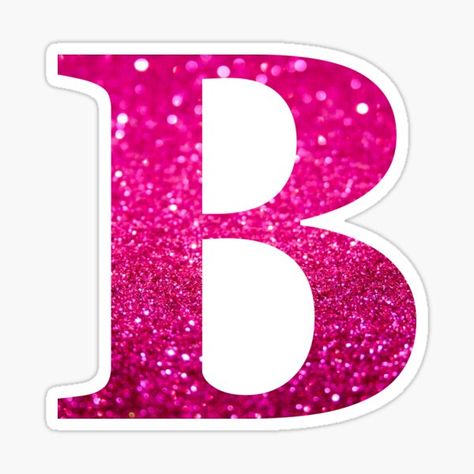 Letter B Pink Glitter Stickers | Redbubble Barbie Letters Free Printable, Pink Letras, Prince Birthday Invitations, B Letter Images, B Letter, Happy Birthday Wishes Photos, Letter Images, Free Printable Planner Stickers, Letter Symbols