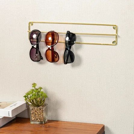 Mercer41 Sunglasses Wall Mounted Jewelry Holder | Wayfair Ceramic Sunglasses Holder, Sunglasses Wall Display, Sunglasses Storage Ideas, Sunglasses Display Diy, Sunglasses Organization, Wall Jewelry Holder, Sunglasses Hanger, Sunglasses Wall, Eyewear Display