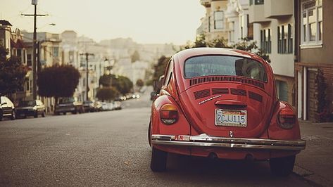 vintage, car, Volkswagen Beetle, photography, red cars, urban HD wallpaper Sf Wallpaper, Volkswagen Beetle Vintage, Vw Sedan, Volkswagen New Beetle, Hipster Wallpaper, Car Volkswagen, Photos Vintage, Car Posters, Red Car