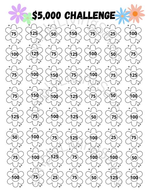 "Make saving 5K fun and easy with this 8.5 x 11 Saving Challenge with A6 envelope dashboard.  Dashboard for your A6 envelope measures approximately 3.1\" high x 6.2 \" Wide.    File in PDF format.   Print Quality varies with printers" Save 5k, Save 5k In 3 Months, 5k Savings Challenge, Weekly Savings Chart, Saving Challenge, 52 Week Money Saving Challenge Printable, Savings Plan Printable, Savings Chart, Saving Money Chart