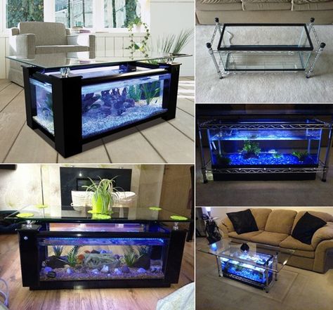 DIY Aquarium coffee table with 7 steps --> http://wonderfuldiy.com/wonderful-diy-amazing-fish-tank-coffee-table-with-7-steps/ #diy #fishtank Fish Tank Coffee Table, Aquarium Coffee Table, Aquaponics Aquarium, Aquarium Diy, Cool Fish Tanks, Diy Fish Tank, Diy Aquarium, Diy Coffee Table, Décor Diy