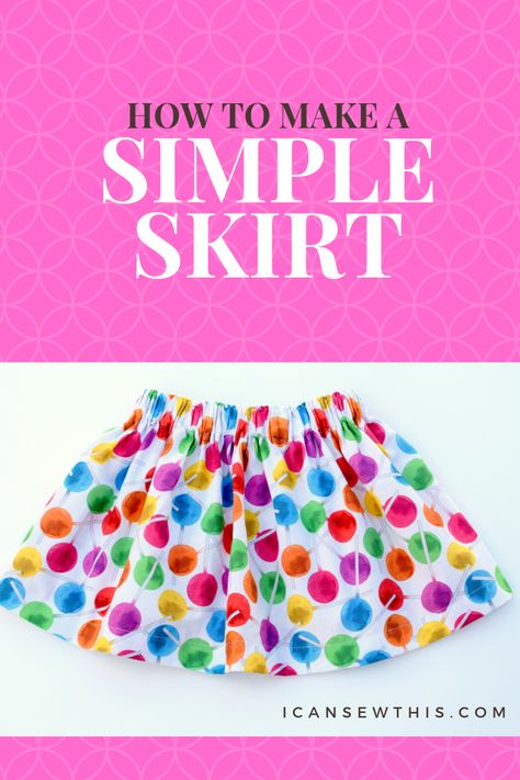 Simple Elastic Waist Skirt Pattern, Children Skirt Pattern, Easy Gathered Skirt Elastic Waist, Toddler Circle Skirt Pattern, Circle Skirt Tutorial Kids, How To Make A Skirt, Skirt Pattern Easy, Twirly Skirt, Toddler Skirt