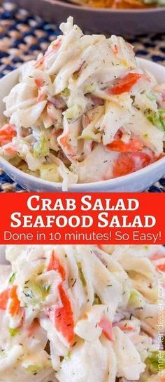 Crab Salad Recipe, Sea Food Salad Recipes, Resep Pasta, Salad Dinner, Crab Dishes, Resep Salad, Crab Salad, Seafood Salad, Crab Recipes