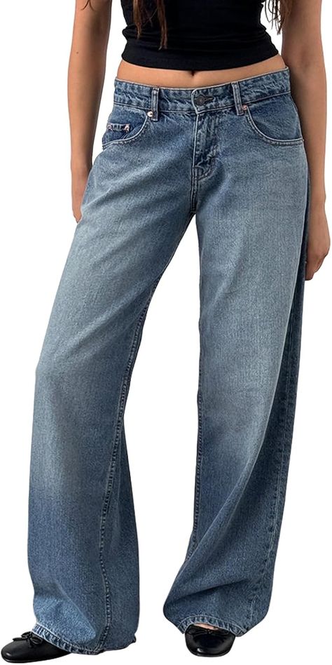 Low Waisted Baggy Jeans, Long Denim Pants, Baggy Jeans For Women, Low Rise Baggy Jeans, Low Waisted Jeans, Ankle Length Jeans, Jean Large, Jean Vintage, Boyfriend Jean