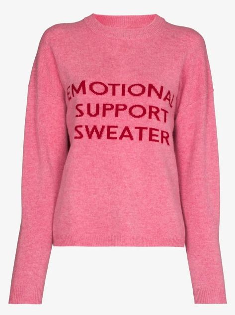 21 of the Best Slogan Jumpers That You'll Love | Who What Wear UK Knitwear Trends, Sweater Collection, Winter Blues, Striped Cardigan, Brown Sweater, Emotional Support, Knit Jumper, Who What Wear, Wool Sweater