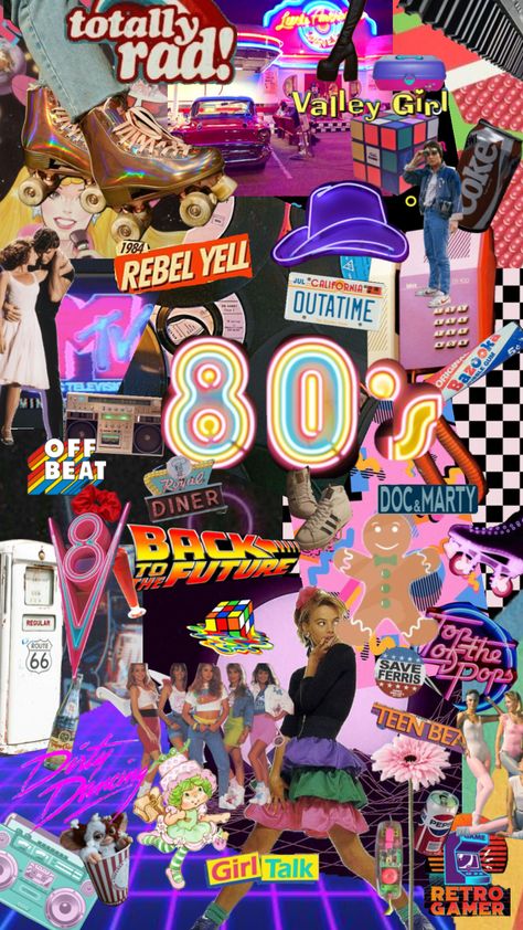 In honor of #80followers 🥳🥳🥳 Decade Aesthetic, 80’s Makeup, 80s Aesthetic Wallpaper, 1980s Aesthetic, Angel Tarot Cards, 3d Collage, Sassy Wallpaper, Oliver And Company, 80s Theme