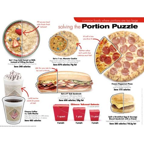 Portion Distortion, Puzzle Poster, Healthy Food Motivation, Nutrition Education, Healthy Food Choices, Healthy Eating Tips, How To Eat Less, Puzzle Pieces, Healthy Tips