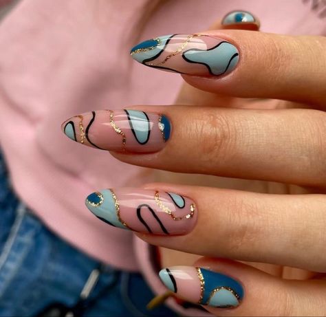 Colourfull Nail Designs, Nails For Spring 2023, Nail Asthetic, Vibrant Summer Nails, Fun Halloween Nails, Summer Nails Ideas, Subtle Nail Art, Summer Nails Almond, Navy Blue Nails