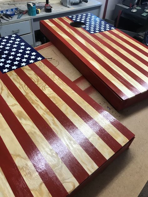 American flag Flag Cornhole Boards Designs, Flag Cornhole Boards, American Flag Cornhole Boards, Cornhole Boards Designs, Cornhole Designs, Custom Cornhole Boards, Auction Ideas, Board Designs, Cornhole Board