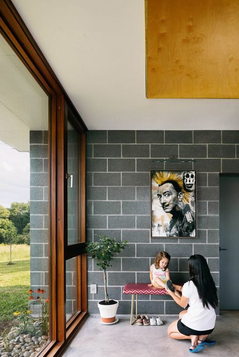 J_spy uses concrete blocks to form Catskills House in rural New York Concrete Block House, Concrete Block Walls, Church Interior Design, Concrete Houses, The Catskills, Concrete Block, Masonry Wall, Stone Architecture, Concrete House