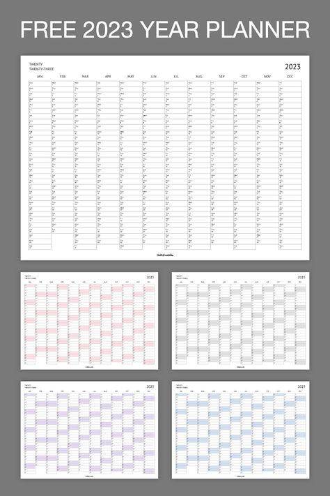 Free Calender, 2023 Year Planner, Printable Yearly Calendar, Budget Planner Free, Online Planner, 2023 Year, Year Planner, Mini Planner, Free Calendar