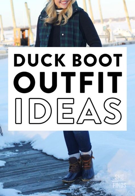 Duck boot outfit ideas Sperry Boots Outfits For Women, Cute Duck Boot Outfits, Sperry Rain Boots Outfit, Outfit With Duck Boots, What To Wear With Duck Boots, How To Style Duck Boots, Sperry Boots Outfit, Duck Boot Outfit Ideas, Sperry Duck Boots Outfit