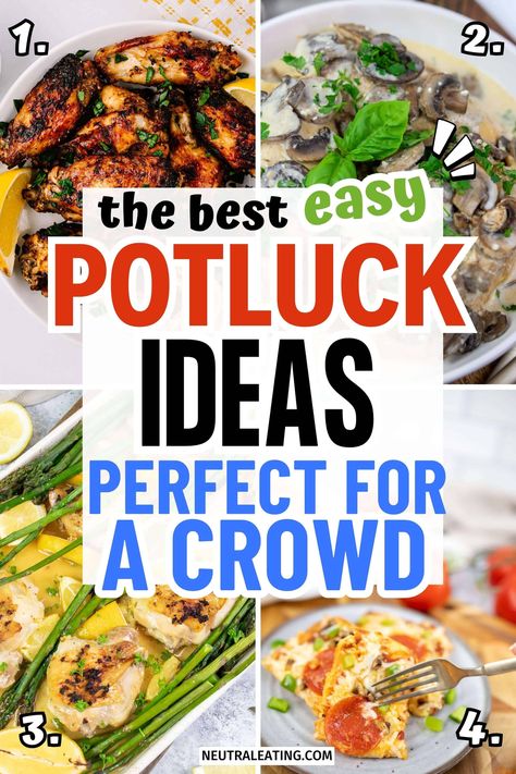 Looking for party food ideas for a crowd? We have the best crowd pleasing potluck dishes that everyone will love! These party food menu ideas are so easy to make. Give our potluck main dish recipes for a crowd a try! Potluck Main Dish Recipes, Party Food Menu Ideas, Elegant Canapes, Potluck Main Dish, Food Ideas For A Crowd, Food Menu Ideas, Pot Luck Dishes Easy, Cheap Party Food, Main Dish For Potluck