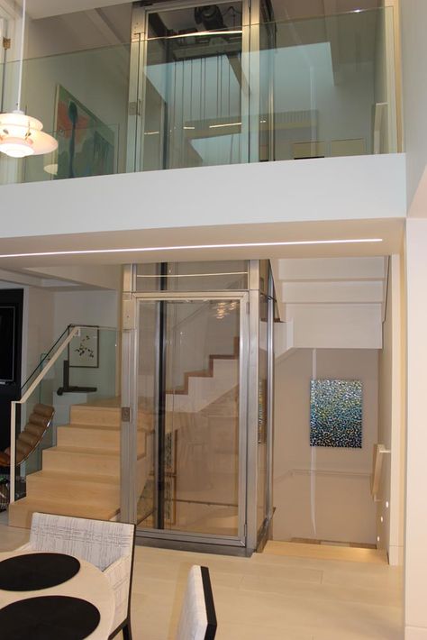 Custom Home Elevators Handcrafted to Suit You | Design a Luxury In-Home Elevator Handcrafted for Your House Glass Elevator Design Interiors, Home Elevators, House Lift, Elevator Interior, Elevator Design, Glass Elevator, Building House Plans Designs, House Elevation, Panoramic View