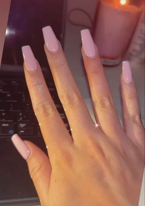 Cute Nail Designs Coffin Medium, Pretty Nails Coffin Medium, Cute Simple Nails Coffin Medium, Nails Acrylic Ballerina Medium, Medium Length Coffin Acrylic Nails Pink, Coffin Shape Pink Nails, Narrow Coffin Acrylic Nails, Plain Baby Pink Nails, Ballerina Medium Nails