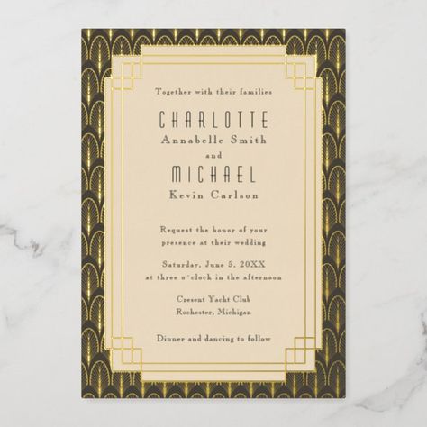 Vintage Gold Wedding, Vintage Retro Wedding, 1920 Wedding, Speakeasy Wedding, Gatsby Wedding Invitations, Roaring 20s Wedding, 20s Wedding, Deco Wedding Invitations, Art Deco Wedding Invitations