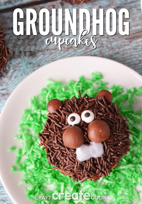 Groundhog Day Treats, Groundhog Day Cookies, Groundhog Cupcakes, Snack Activities, Snack Crafts, Kindergarten Snacks, Groundhog Day Activities, Ground Hog, February Holidays