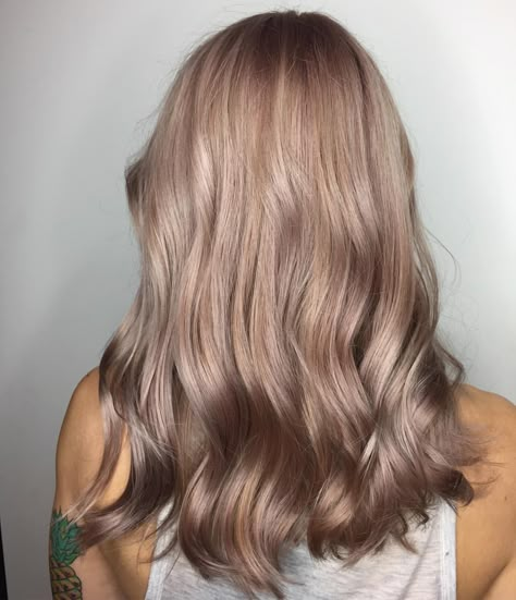 Dusty rose hair Dust Rose Hair Color, Dark Rose Blonde Hair, Dusty Rose Hair Color Formula, Dusty Blonde Hair, Dusty Blonde, Subtle Rose Gold Hair Blonde, Mauve Hair Color Rose Dusty Pink, Dusty Rose Hair, Rose Hair