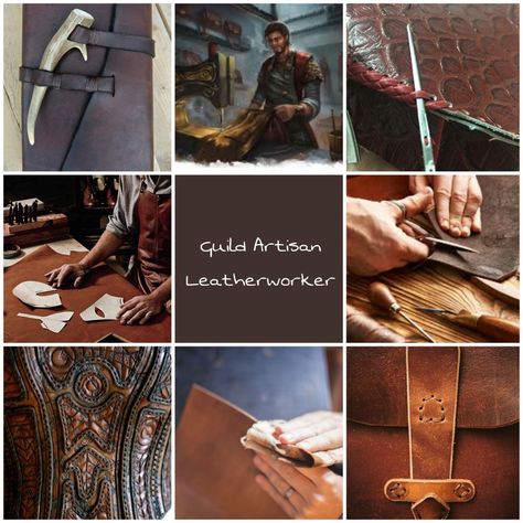 leatherworkers, skinners, tanners Leatherwork Aesthetic, Game Board, Tanner Aesthetic, Dark Academia, Reese Core, Dnd Backgrounds, Roll Play, Moodboard Inspo, Fantasy Aesthetic