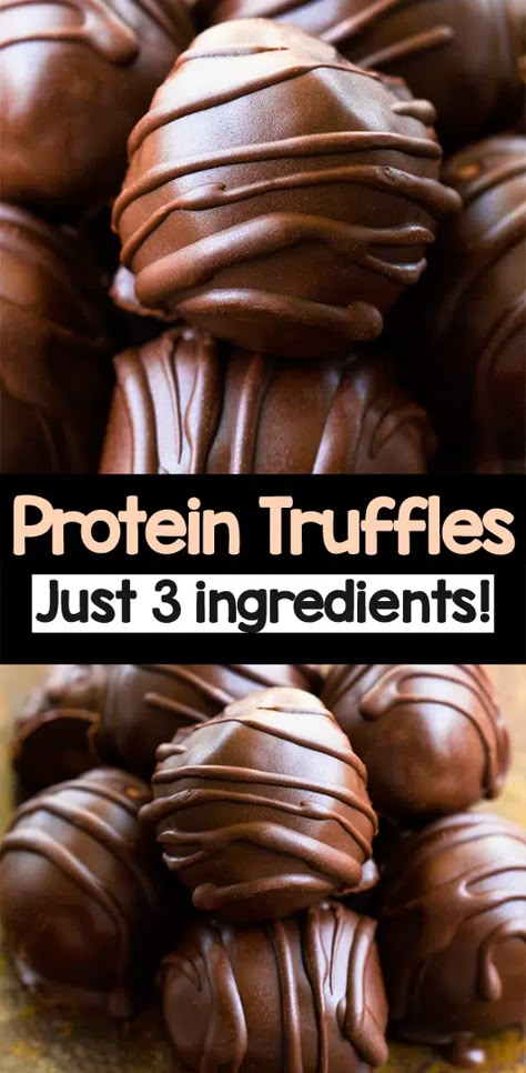 Protein Truffles, Chocolate Protein Balls, Healthy Snack Recipe, Chocolate Covered Katie, Easy Healthy Snack, Protein Balls Recipes, High Protein Desserts, Healthy Protein Snacks, Protein Bar Recipes