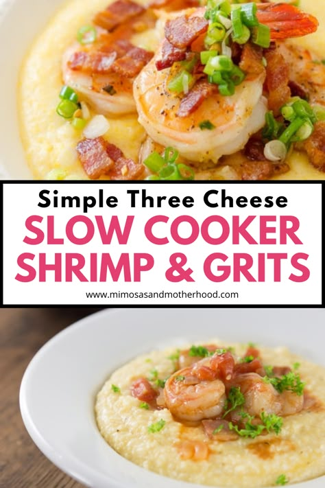 Shrimp And Grits Crockpot Recipe, Crockpot Shrimp And Grits Slow Cooker, Make Ahead Shrimp And Grits, Easy Pescatarian Recipes Crock Pot, Shrimp In Crockpot Recipes, Crock Pot Shrimp And Grits, Slow Cooker Shrimp And Grits, Crockpot Shrimp And Grits, Shrimp Slow Cooker Recipes