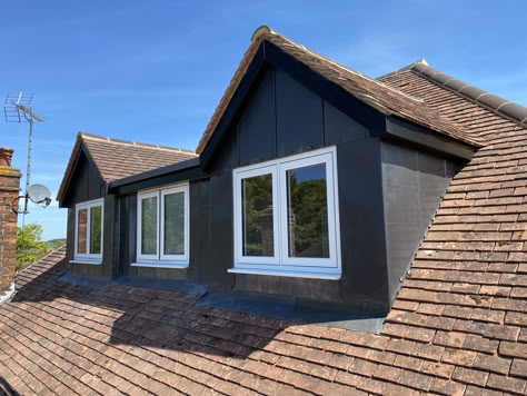 Pitched Roof Dormer Loft Conversions Adding Dormers To A House, Loft Conversion Windows, Bungalow Loft Conversion, Loft Conversion Roof, Loft Dormer, Egg Blue Kitchen, Duck Egg Blue Kitchen, Dormer Ideas, Loft Conversion Design