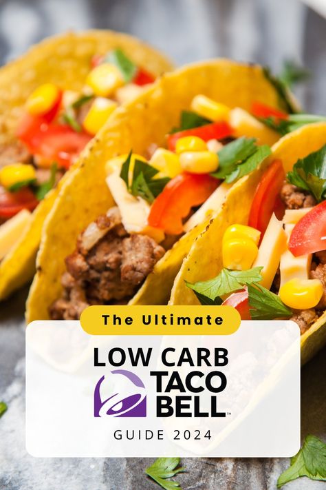 Discover mouthwatering low carb options at Taco Bell with our ultimate guide for 2024! From savory tacos to satisfying bowls, indulge in flavorful choices that fit your healthy lifestyle. Enjoy Taco Bell guilt-free with our delicious picks! 🌮💚 #LowCarbTacos #HealthyEating #TacoBellGuide Low Carb Taco Bell, Low Carb Menu, Low Carb Options, Low Carb Taco, Low Carb Menus, Low Carb Tacos, Keto Taco, Healthy Tacos, Low Carb Diet Plan