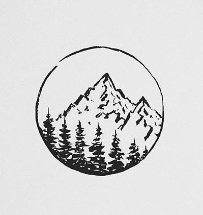 Mountain Circle Tattoo, Tattoo Mountains, Magnet Ideas, Earth Drawings, Sister Tattoo, Circle Tattoo, Mountain Tattoo, Sister Tattoos, Tat Ideas