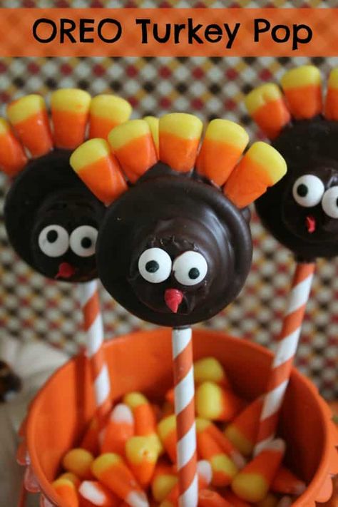 Homeschool Unit Study Ideas, Oreo Turkeys, Oreo Turkey, Unit Study Ideas, Thanksgiving Sweets, Oreo Cookie Pops, Turkey Cake, Turkey Cookies, How To Make Turkey