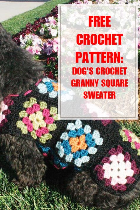 Crochet Dog Vest Free Pattern, Granny Square Dog Coat Pattern, Crochet Granny Square Dog Sweater Free Pattern, Puppy Sweater Pattern, Crochet Dog Jacket Free Pattern, Crochet Dog Patterns Clothes, Crochet Pet Projects, Pet Sweaters Crochet, Crochet Dog Sweater Granny Square