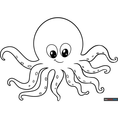 Free Octopus Coloring Page for Kids Octopus Coloring, Octopus Pictures, Octopus Images, Octopus Colors, Octopus Coloring Page, Ocean Coloring Pages, Octopus Drawing, Cartoon Fish, Drawing Tutorial Easy