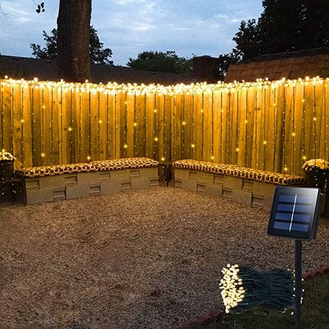 Curtain Lights Outdoor, Lights For Pool, Outdoor Handrail, Patio Wedding, Solar Fence Lights, Glass Fence, Pavilion Wedding, Outdoor Fairy Lights, Solar Fairy Lights