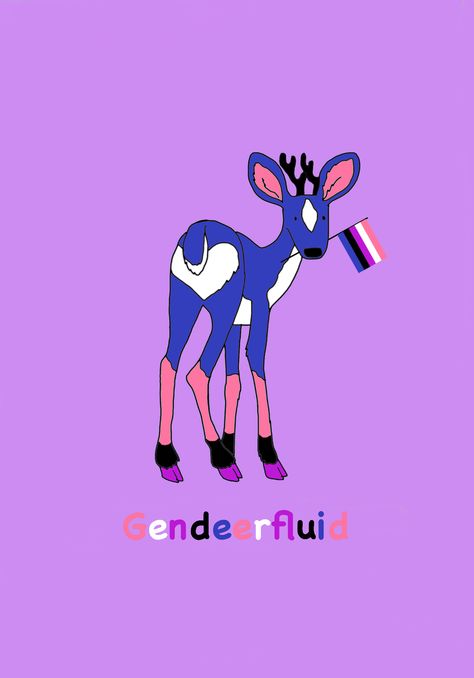 Gender Fluid Tattoo Ideas, Genderfluid Art, Sketchbook Moodboard, Genderfluid Wallpaper, Mermaid Wallpaper Backgrounds, Deer Wallpaper, Genderfluid Pride, Mermaid Wallpapers, Pride Art