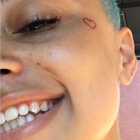 4,607 Likes, 22 Comments - wolf (@babywolf669) on Instagram: “💎” Cute Small Face Tattoos For Women, Heart Face Tattoo, Under Eye Tattoo, Small Face Tattoos, Tattoos Heart, Black Heart Tattoos, Face Tats, Face Tattoos For Women, Red Heart Tattoos