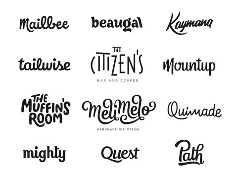 Hand lettered Logos - First Year by Lance Handlettered Logo, Hand Lettering Logo, Handmade Ice Cream, Draw Logo, A Year In Review, Digital Calligraphy, Logo Retro, Calligraphy Logo, Word Mark Logo