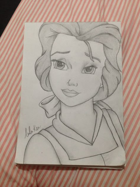 Beauty And The Beast Drawing Easy, Beauty And The Beast Drawing Sketches, Disney Sketches Easy, Beauty And The Beast Drawings, Drawing Beauty And The Beast, Belle Sketch, Belle Drawing, Disney Princess Sketches, Beauty And The Beast Drawing