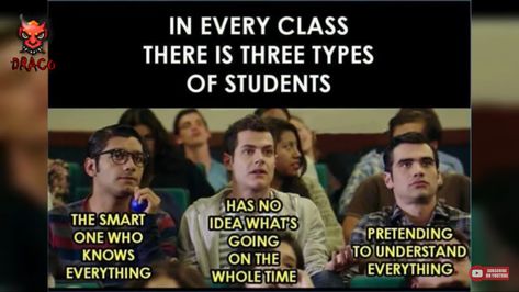 School Memes So True Student, Every Class Has These Types Of Students, Types Of Students, School Life Quotes, Really Funny Quotes, Funny Day Quotes, Exam Quotes Funny, School Quotes Funny, Funny Texts Jokes