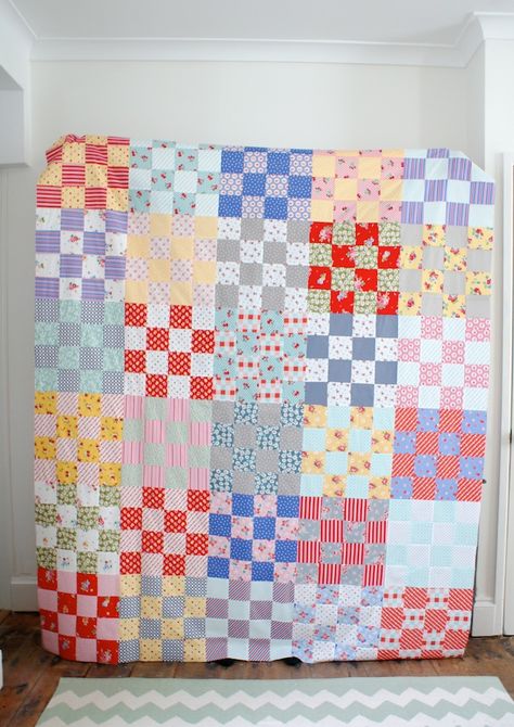 St Louis 16 Patch Quilt Top 16 Patch Quilt, Postage Stamp Quilt, 9 Patch Quilt, Nine Patch Quilt, Homemade Quilts, Lap Quilts, Pretty Quilt, Contemporary Quilts, Nine Patch