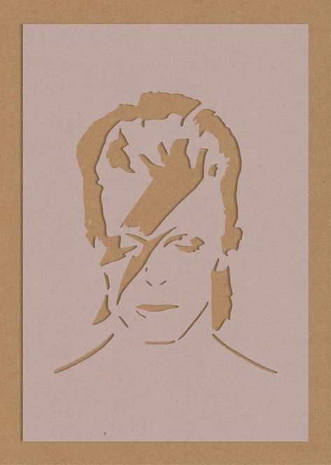 David Bowie Stencil Celebrity Rock Star Vintage Crafting Wall | Etsy David Bowie Stencil, Textiles Portraits, Banksy Stencil, Sunflower Stencil, Spray Paint Stencils, Paint Diy Crafts, Skull Stencil, Stencil Painting On Walls, Star Vintage