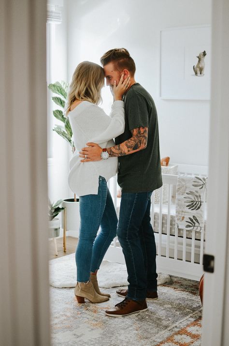 Oversized Sweater Maternity Pictures, Nursery Reveal Photos, Maternity Pictures At Home Indoor, Maternity Photo Shoot Indoor Ideas, Maternity Photo Nursery, Winter Maternity Pictures At Home, At Home Maternity Shoot In Nursery, Maternity Photo Shoot Ideas In Nursery, Maternity Photoshoot In Nursery