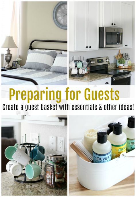 Prepare For Guests Home, Preparing For Guests Home Tips, Guest Room Prep, Preparing Guest Room, Preparing For House Guests, Preparing For Guests, Cozy Guest Room, Guest Basket, Medicine Cabinet Shelves