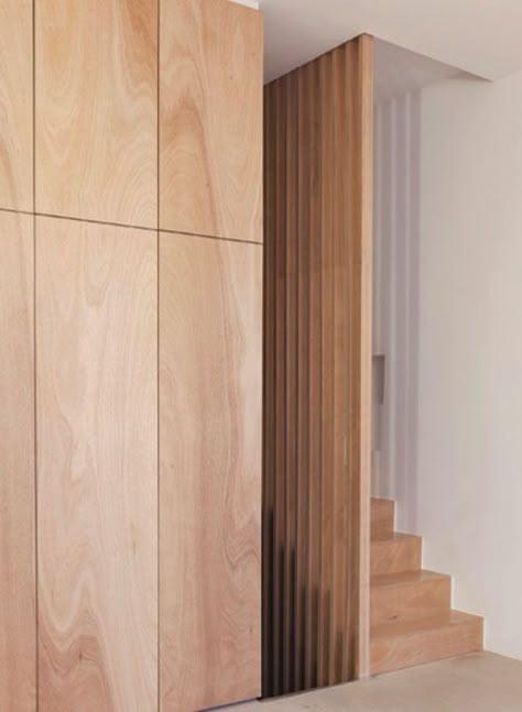 guillaume terver & christophe delcourt.: Plywood Bathroom, Plywood Interior, Plywood Walls, Plywood Panels, 아파트 인테리어, Interior Stairs, Wood Interiors, 인테리어 디자인, Wood Paneling