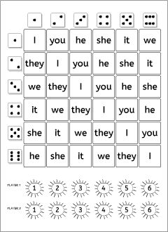 The dice game for learning and practising English pronouns in a fun way. Grammar Games For Kids, Pronoun Game, Personal Pronouns Activities, Pronoun Games, Pronoun Grammar, English Pronouns, Personal Pronouns Worksheets, Pronoun Activities, Grammar Games