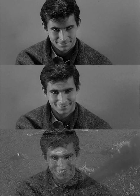 Alfred Hitchcock Wallpaper, Kubrick Stare Reference, Alfred Hitchcock Aesthetic, Scarred Face, Film Collage, Beautiful Cinematography, Alfred Hitchcock Movies, Hitchcock Film, Norman Bates