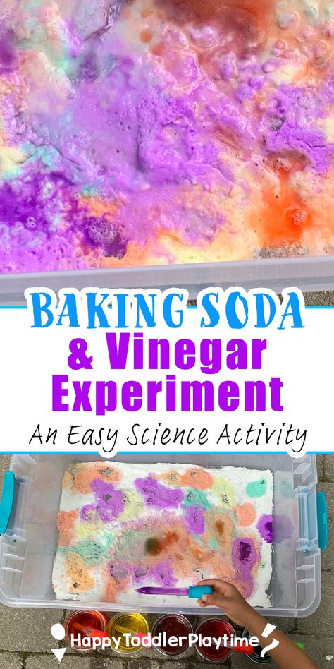 Science Art For Toddlers, Baking Soda And Vinegar, Science Crafts For Toddlers, Toddler Experiments, Baking Soda Preschool Activities, Science Crafts For Preschoolers, Toddler Science, Easy Science Experiments For Preschool, Toddler Baking Activities