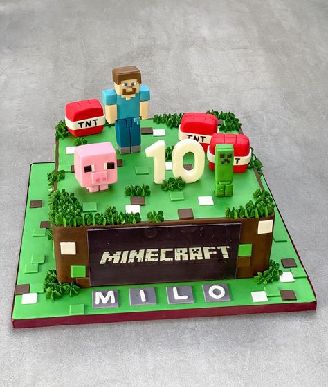 Minecraft birthday cake #minecraft #minecraftcake #minecraftcakes #mybakercakes Birthday Cake Minecraft, Minecraft Cake Designs, Cake Design Wedding, Minecraft Cakes, Cake Minecraft, Minecraft Birthday Cake, Wedding Cake Prices, Cake Pricing, Minecraft Cake